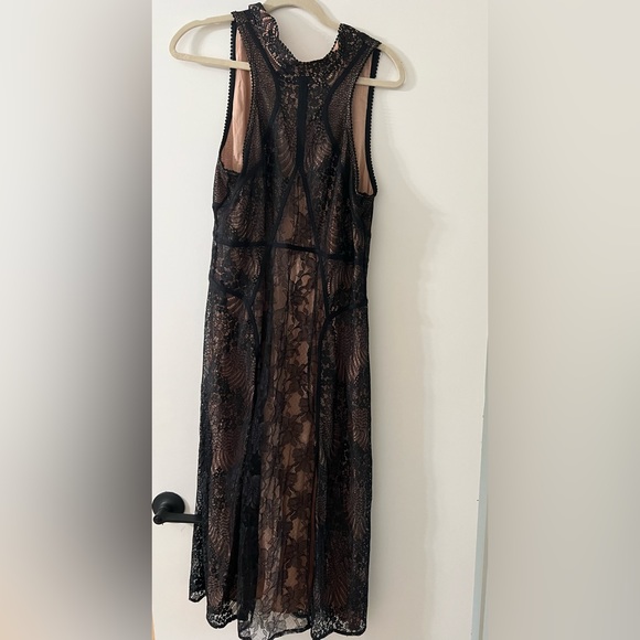 knee length dresses for ladies Plunging Neck Lace Trim Dress  Endless Rose